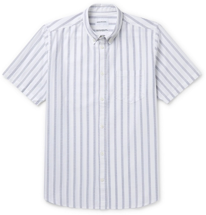 Photo: Norse Projects - Theo Buttton-Down Collar Striped Cotton Oxford Shirt - Blue