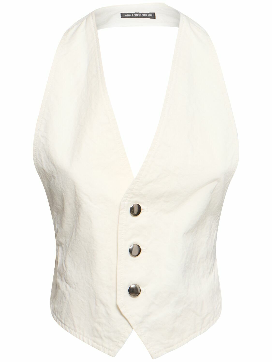 【関税込み】Ann Demeulemeester ホワイト Lut ベスト Ann Demeulemeester - Lut cotton voile vest Ann Demeulemeester