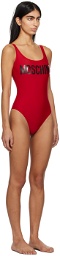 Moschino Red Printed One-Piece Swimsuit