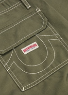 True Religion Contrast-stitch Twill Cargo Trousers Khaki