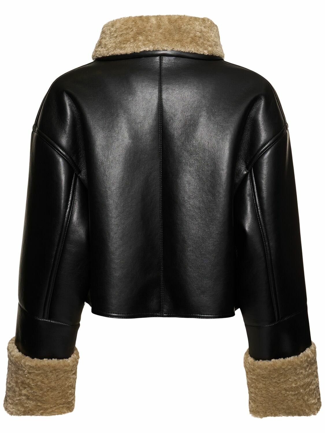 レザージャケット・コート nanushka Black synthetic leather Jemma jacket Nanushka Black Synthetic Leather Jemma Jacket | ModeSens