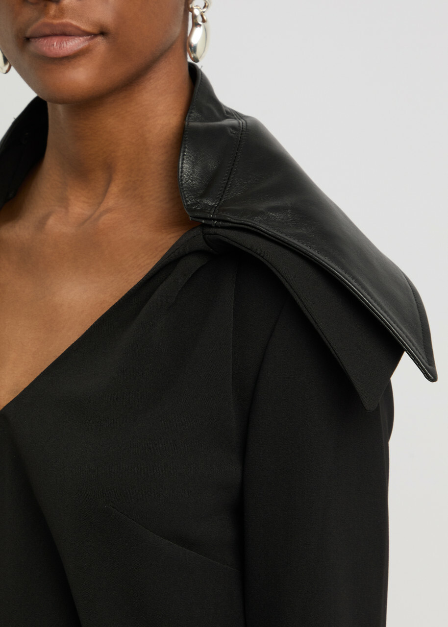 16 Arlington Dante Leather-panelled Mini Dress Black 6 (UK6 / XS)