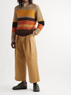 JW Anderson - Striped Ribbed Wool Half-Zip Sweater - Neutrals