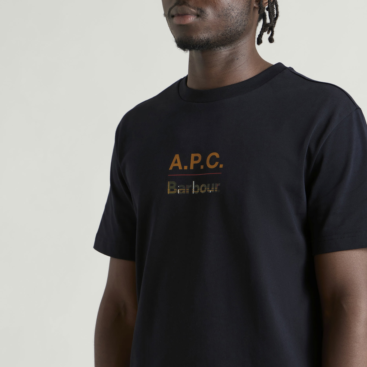 Barbour Men's x A.P.C. Logo T-Shirt in Dark Navy