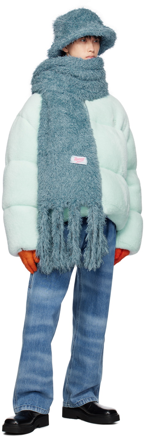Bonsai Blue Fluffy Down Jacket
