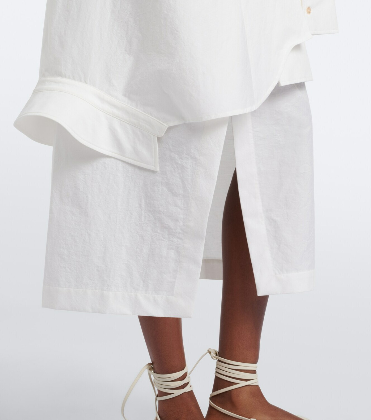 Róhe Asymmetric cotton-blend midi skirt