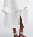 Róhe Asymmetric cotton-blend midi skirt