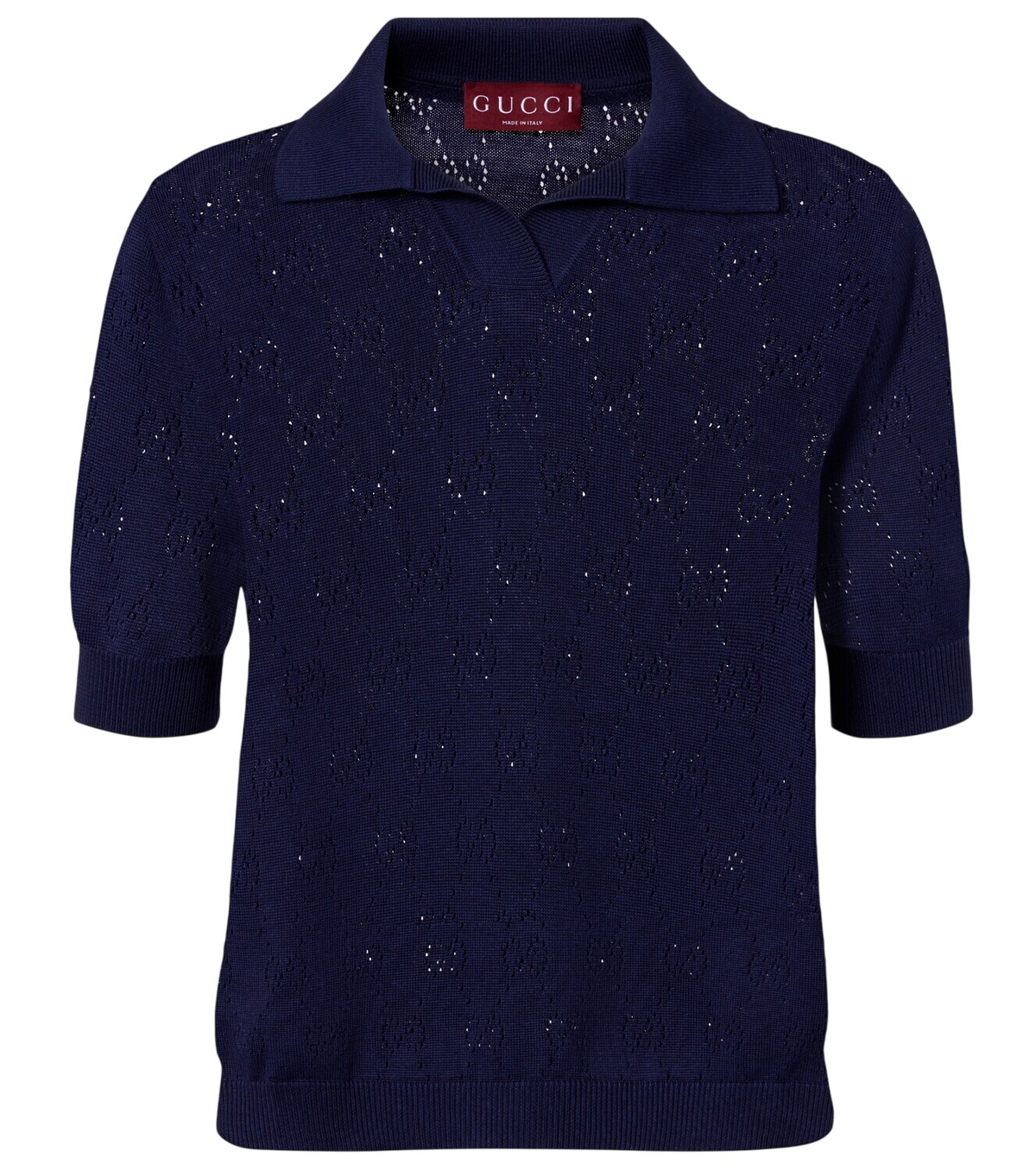 Gucci Ribbed-knit cropped polo shirt Gucci