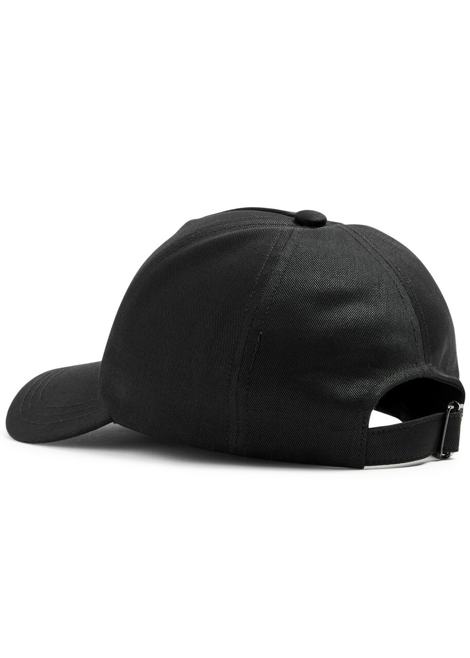 Saint Laurent Logo-embroidered Cotton-blend cap Black