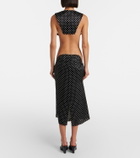 Jean Paul Gaultier Cutout polka-dot silk midi skirt