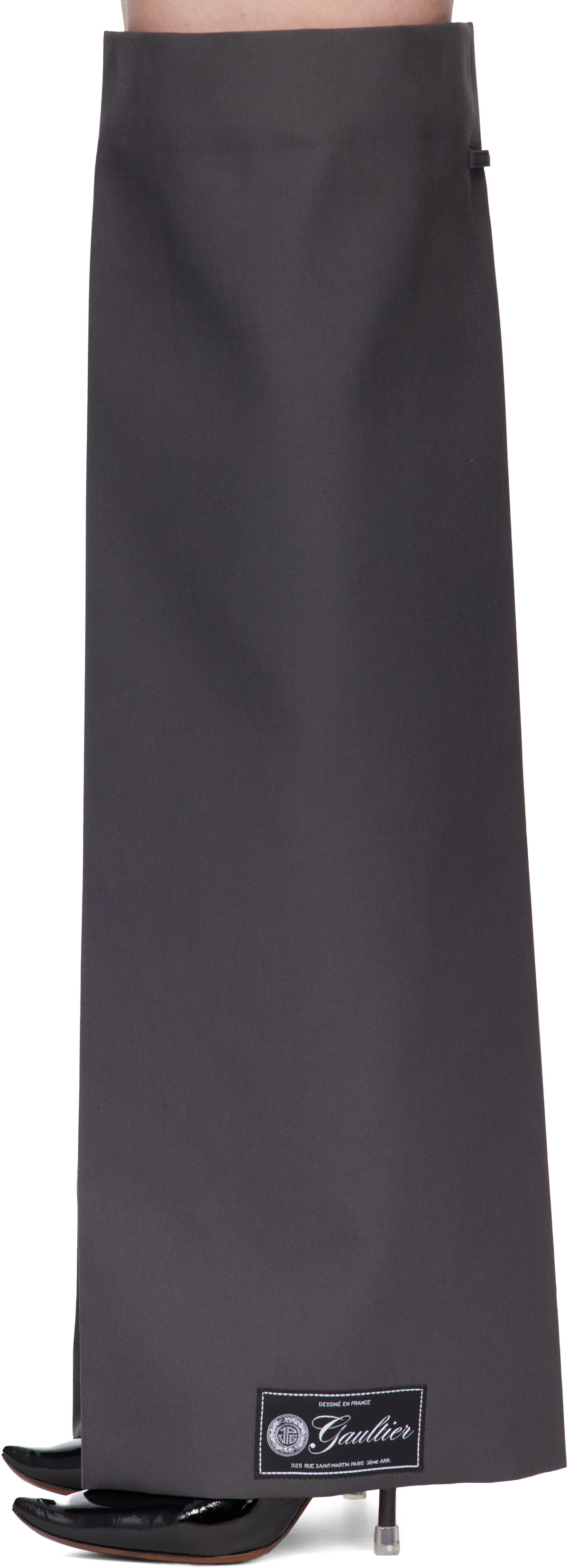 Jean Paul Gaultier Gray Logo Patch Gaiters