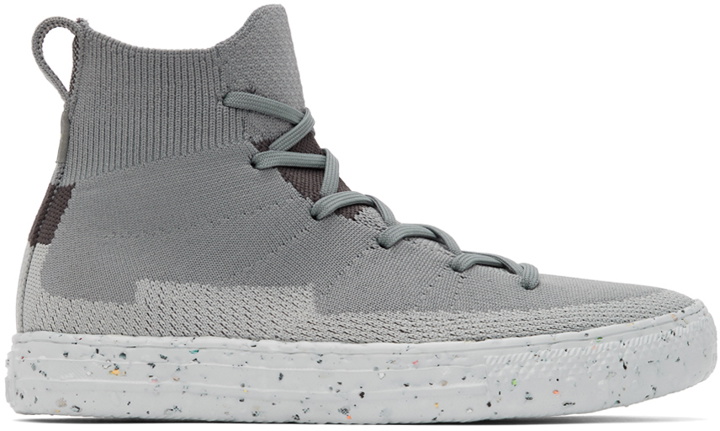 Photo: Converse Grey Chuck Taylor All Star Crater Knit High Sneakers