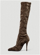 Talia Velvet Boots in Brown