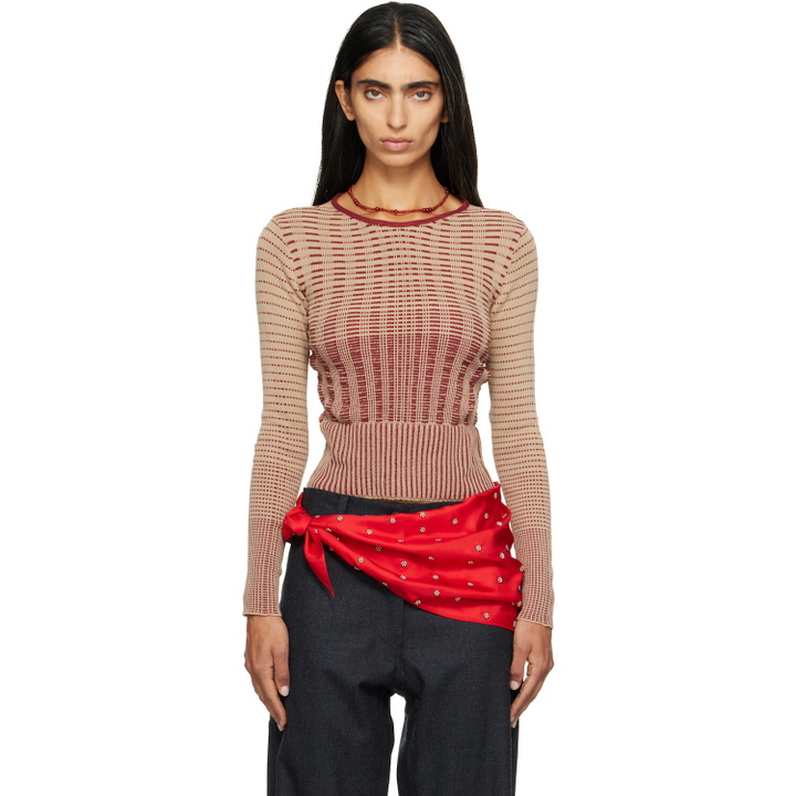 Photo: RESCHA SSENSE Exclusive Beige & Red Kashi Sweater