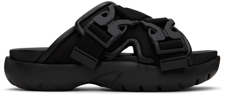 Bottega Veneta Black Snap Slide Sandals Bottega Veneta display picture 3