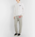 Human Made - Logo-Print Mélange Loopback Cotton-Jersey Sweatpants - Gray