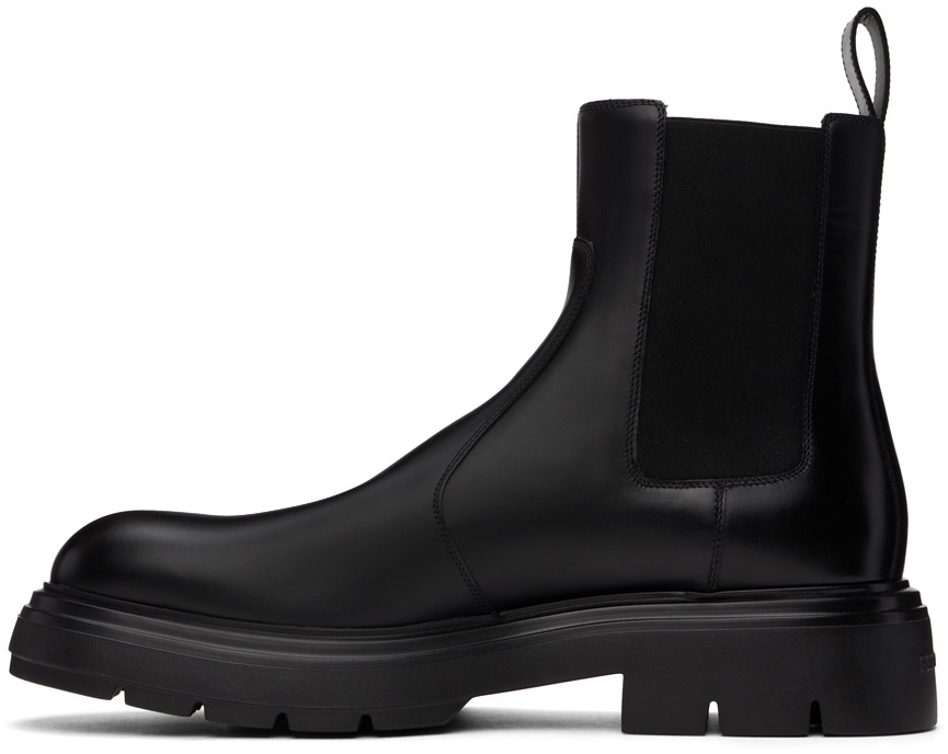 Ferragamo Black Embossed Chelsea Boots