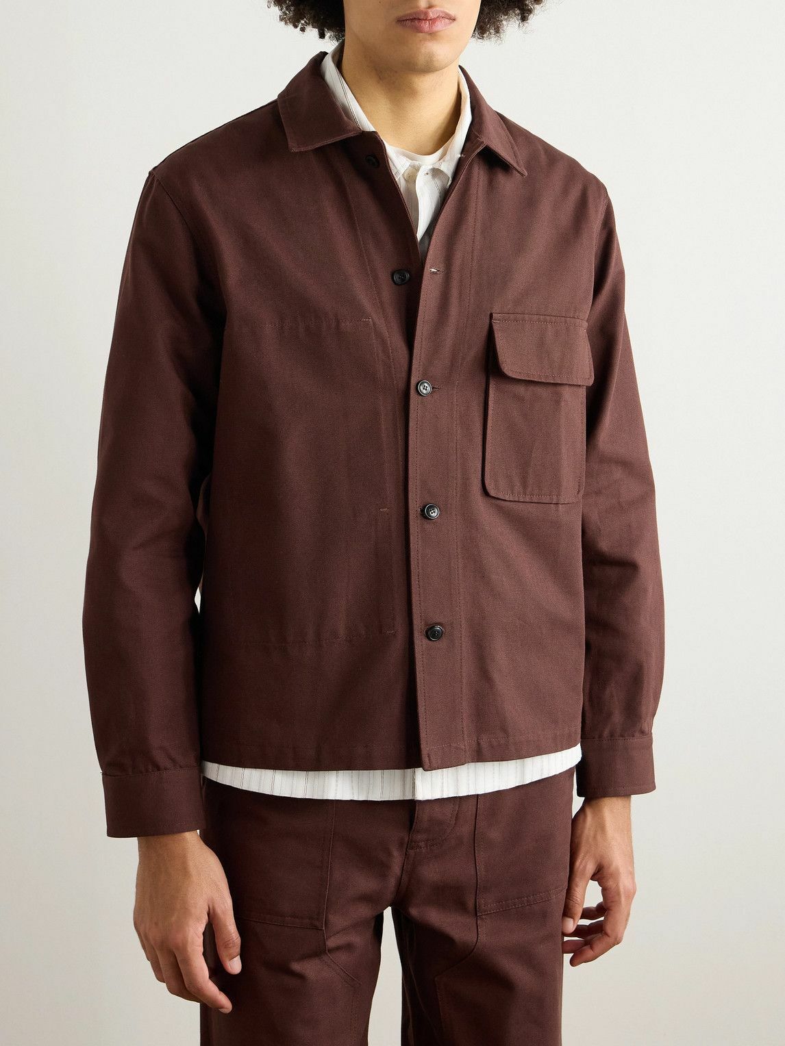MILES LEON - Garden Cotton-Canvas Shirt Jacket - Brown