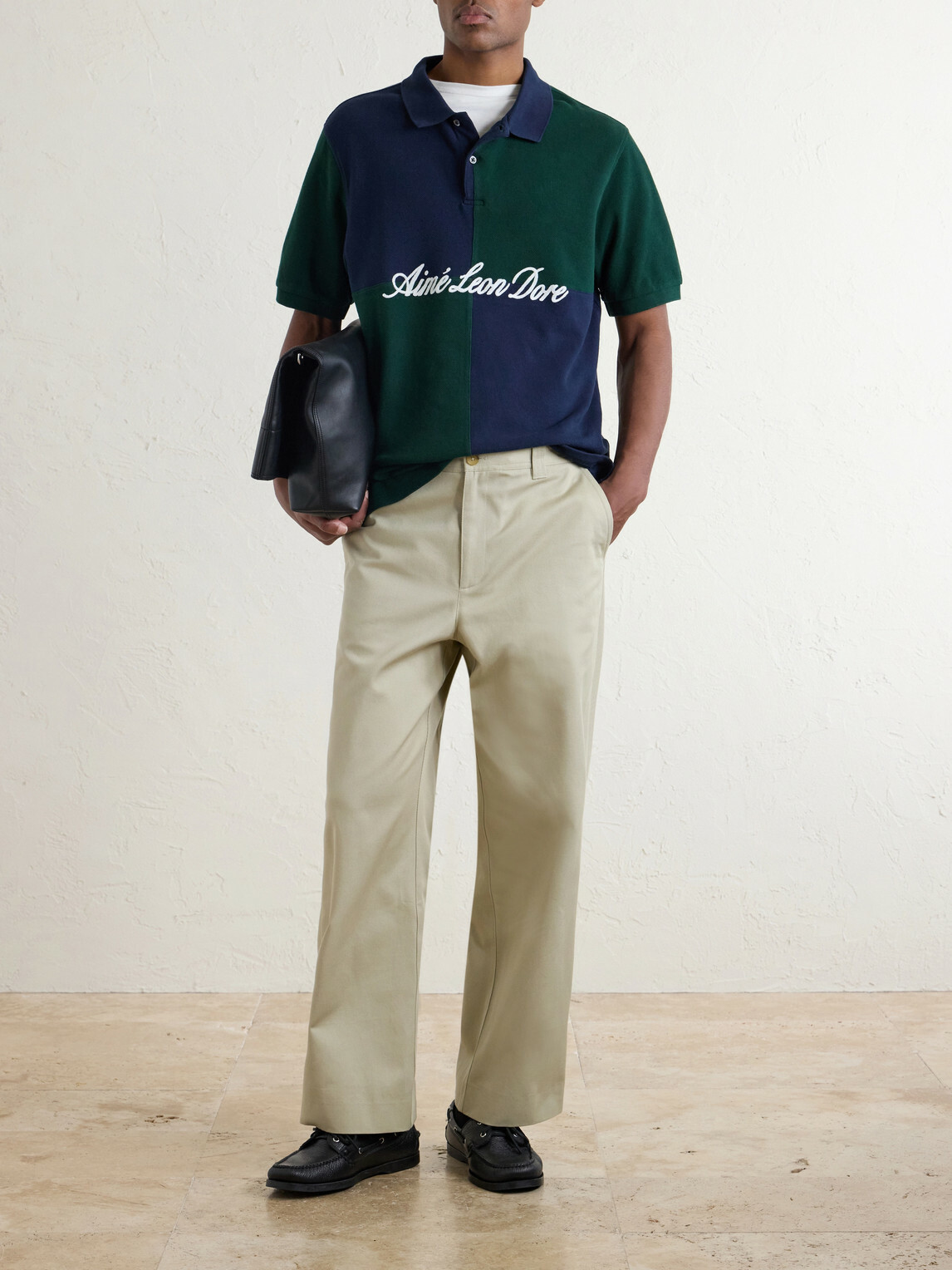 Aimé Leon Dore - Logo-Embroidered Colour-Block Cotton-Piqué Polo Shirt - Green