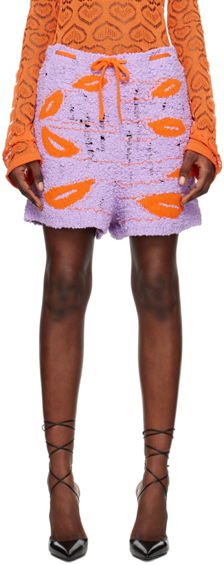 Photo: Marco Rambaldi Purple Intarsia Shorts