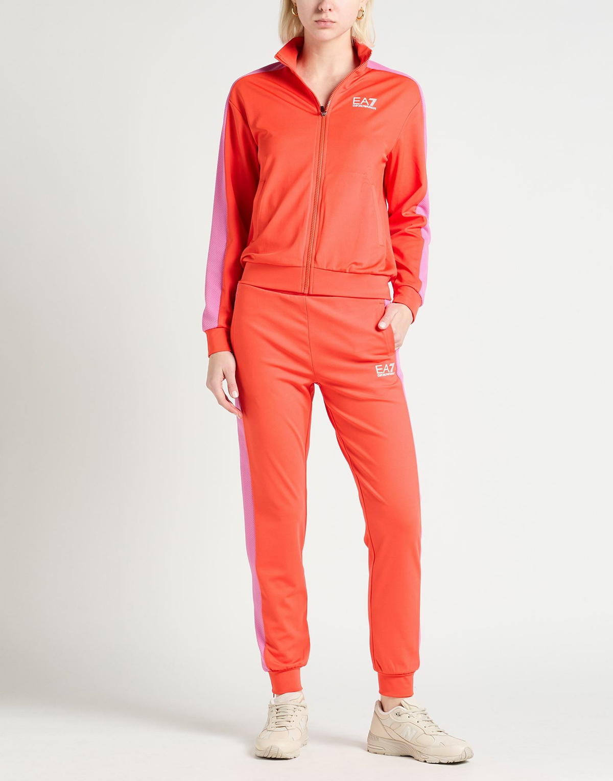 Ea7 Womens Tracksuit in Tomato red