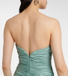 Marmar Halim Draped pleated taffeta bustier gown