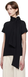 AARON ESH Black Tied Neck T-shirt