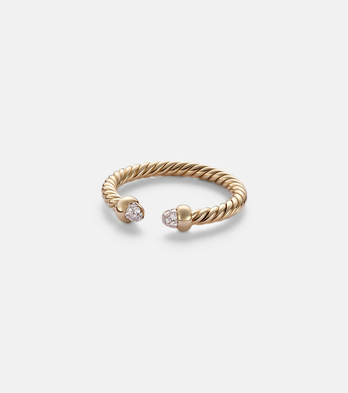 David Yurman Cablespira® Micro 18kt gold ring with diamonds