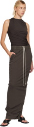 Rick Owens DRKSHDW Gray Concordians Pull On Pillar Maxi Skirt
