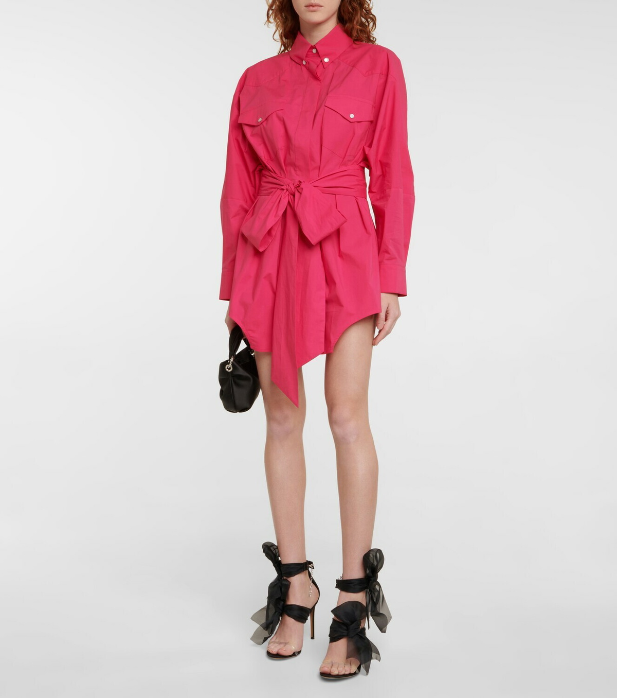 Alexandre Vauthier - Cotton-blend belted shirt dress