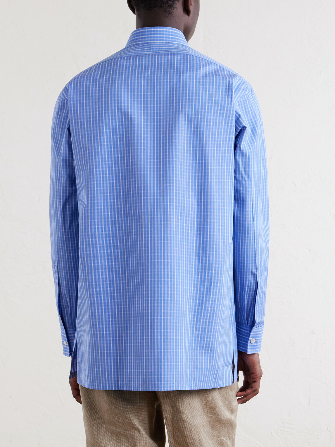 Charvet - Checked Cotton-Poplin Shirt - Blue