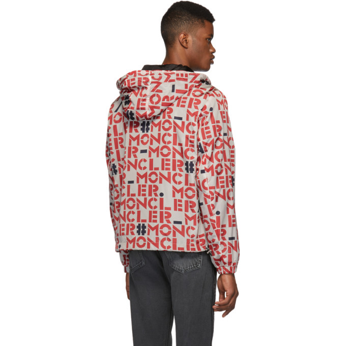 Moncler Genius 2 Moncler 1952 White and Red Dorfman Jacket Moncler