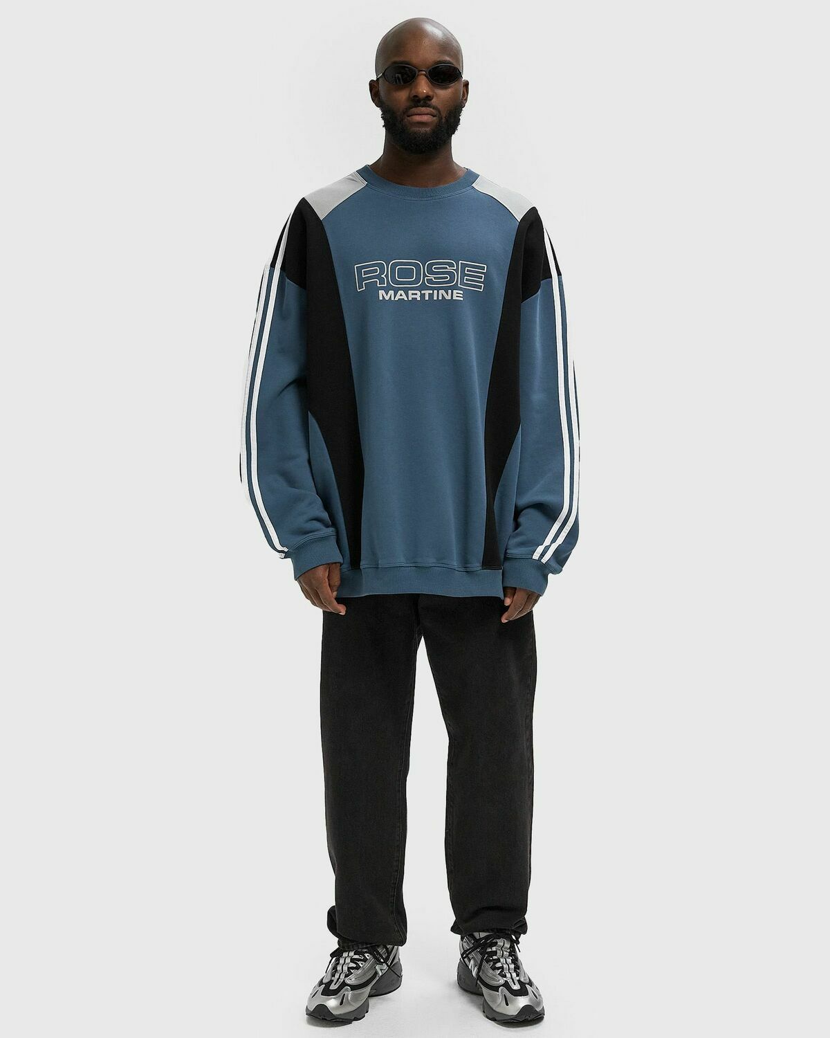 Martine Rose PANELLED SWEATSHIRT Blue Men