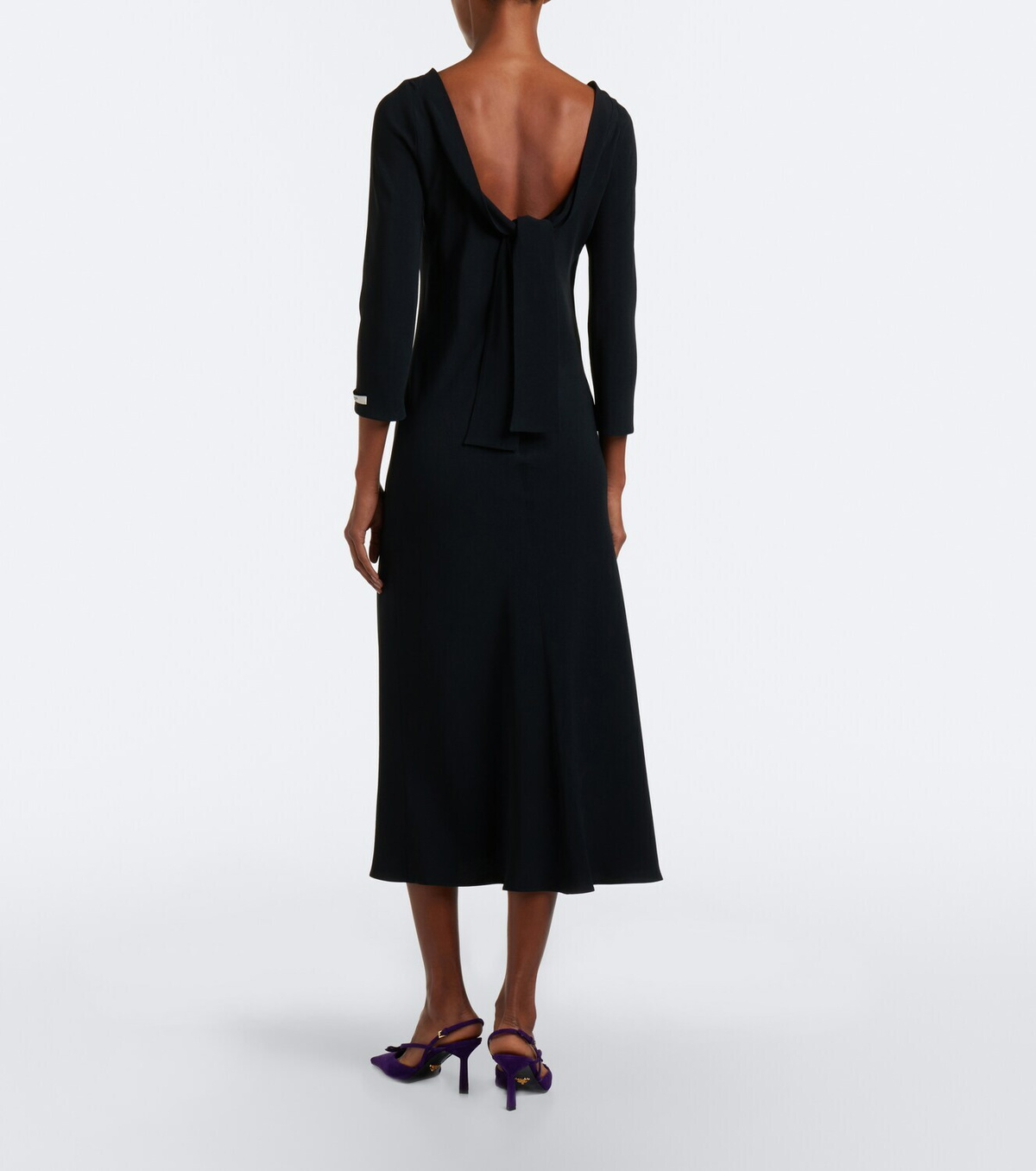Prada Open-back crêpe midi dress