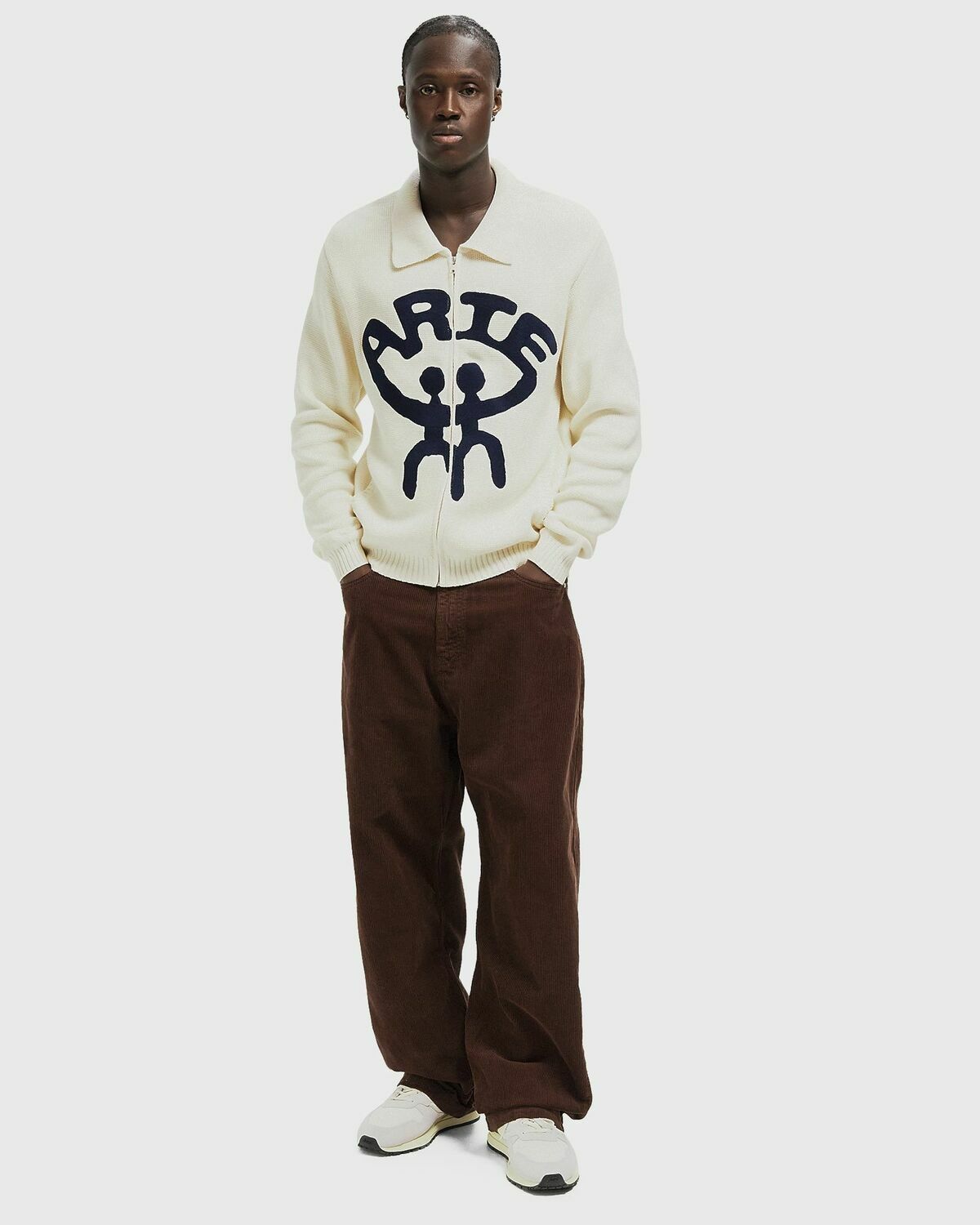 Arte Antwerp All Together Cardigan Beige Mens Zippers & Cardigan