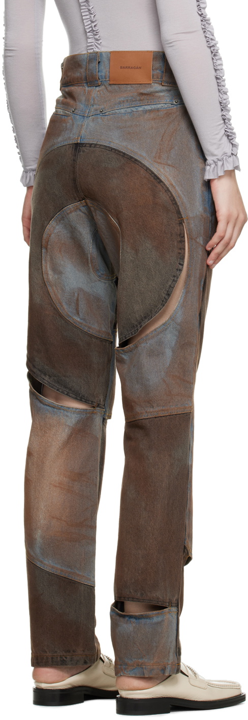 BARRAGÁN Brown Spiral Cutout Jeans BARRAGAN
