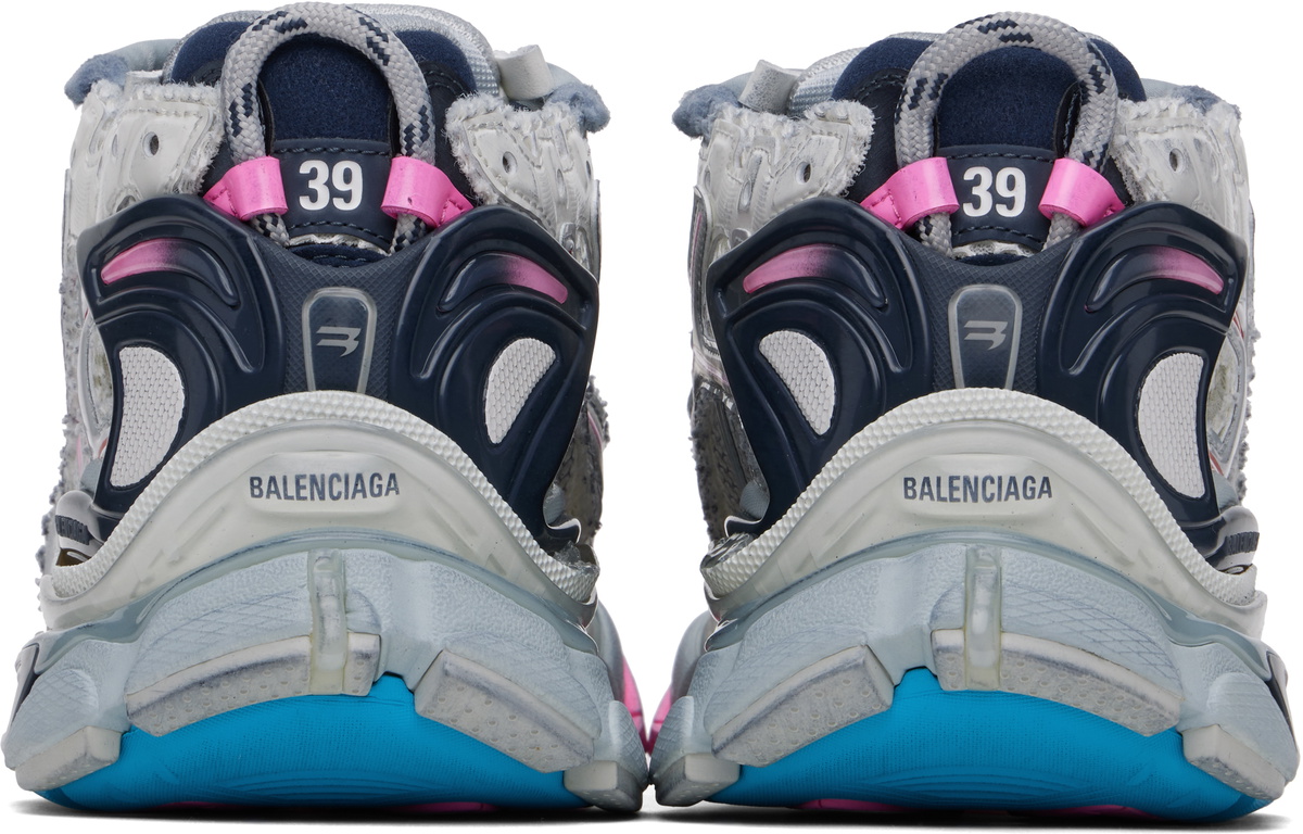 Balenciaga Off-White and Grey Logo Track Runner Sneakers BALENCIAGA TRACK RUNNER SNEAKER CREAM / OFF-WHITE UK7  main image 4