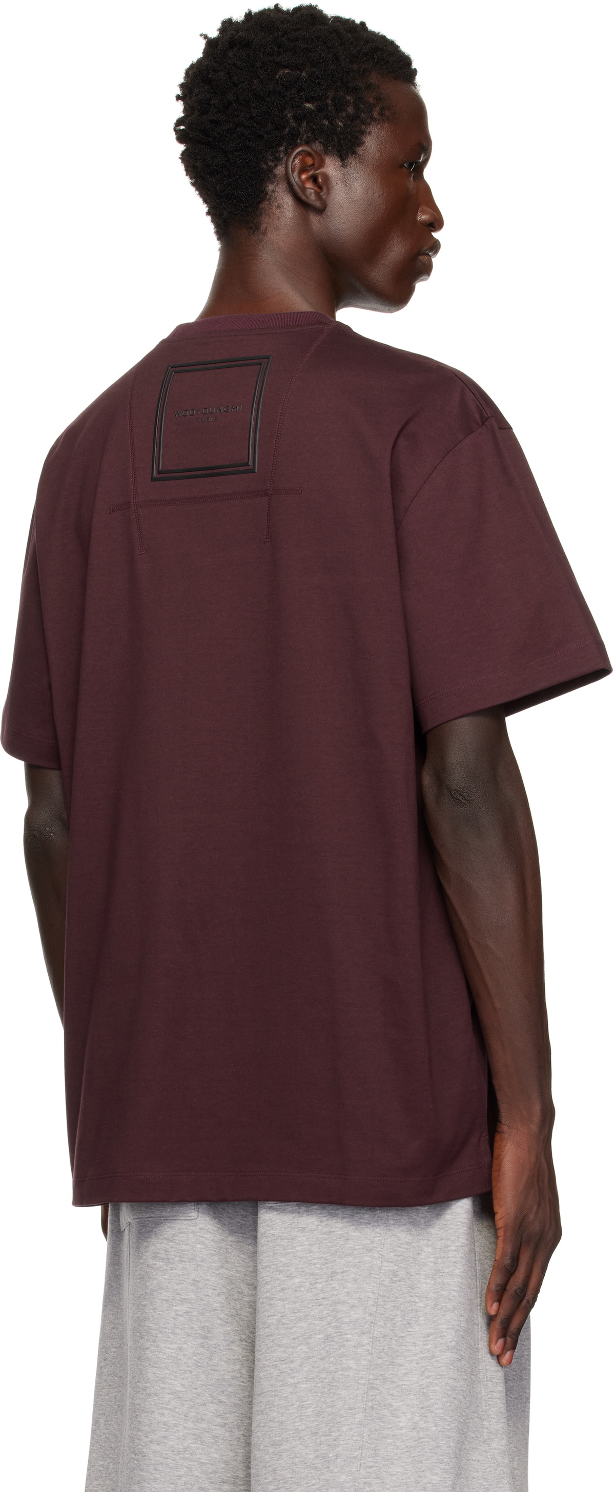 【WOOYOUNGMI】Men's Square Label Tシャツ WOOYOUNGMI: Black Square Label T-Shirt | SSENSE