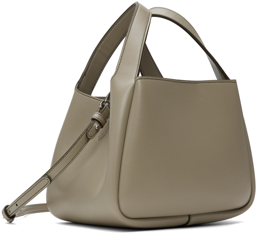 Stella McCartney Taupe Logo Double Top Handle Crossbody Bag