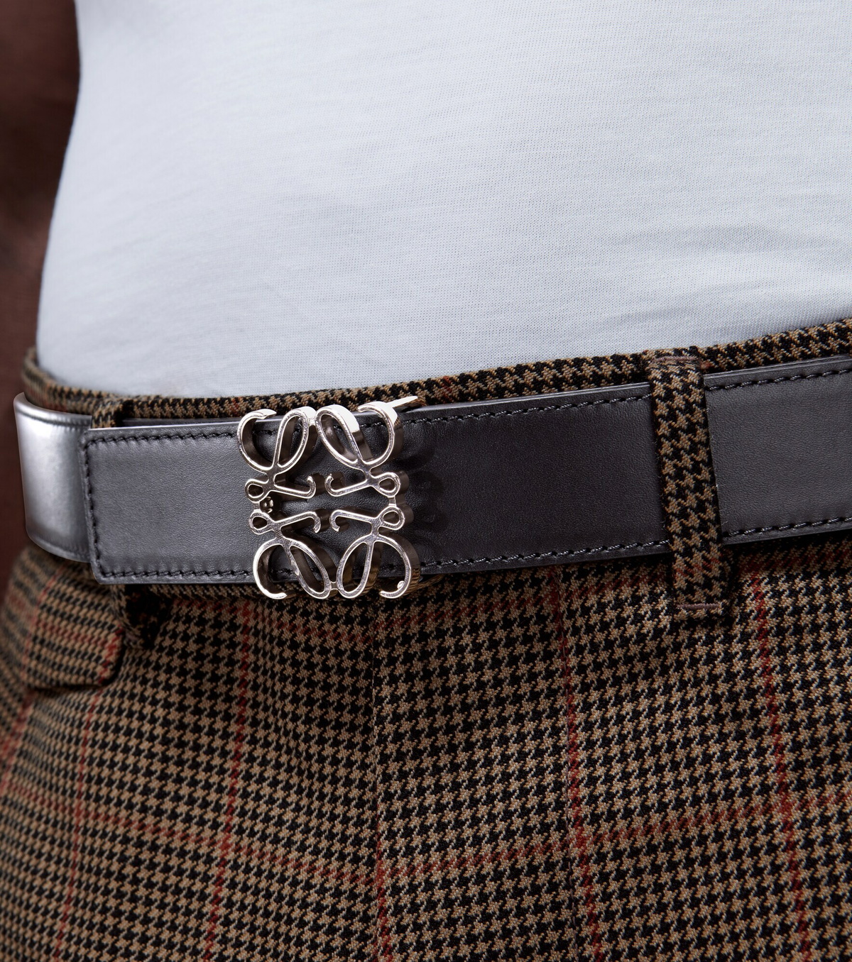 【LOEWE】REVERSIBLE ANAGRAM BELT●E821Z20X022544 Reversible Anagram belt in smooth calfskin Black - LOEWE