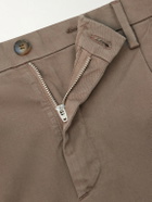 Canali - Straight-Leg Pleated Cotton-Blend Gabardine Trousers - Brown