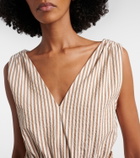 Brunello Cucinelli Striped cotton-blend minidress