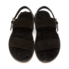 Saint Laurent Black Noe Shearling Sandals