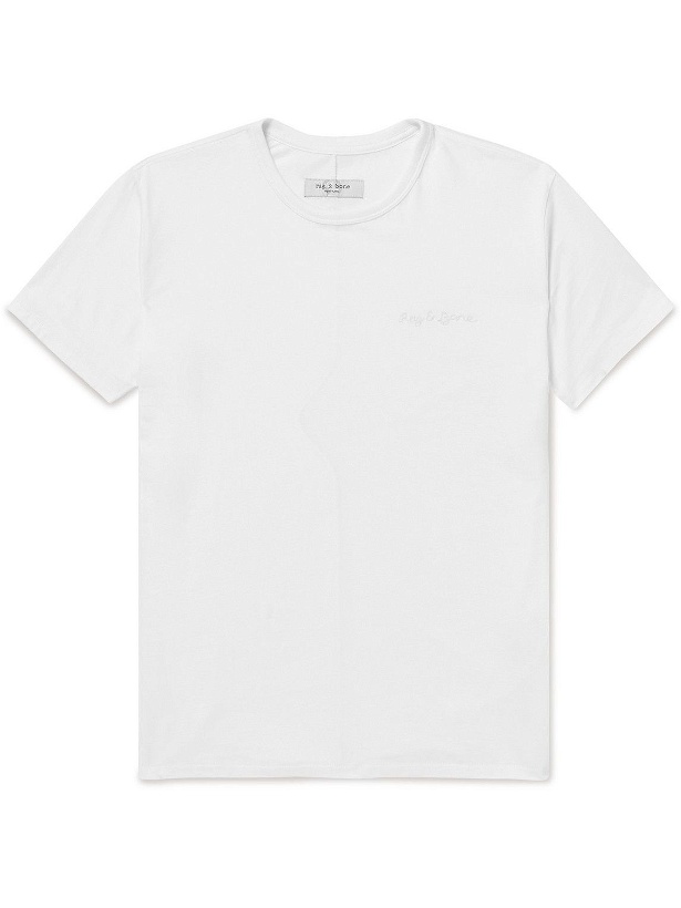 Photo: Rag & Bone - Principle Logo-Embroidered Organic Cotton-Jersey T-Shirt - White