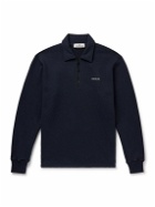 Stone Island - Garment-Dyed Logo-Print Cotton-Jersey Half-Zip Sweatshirt - Blue