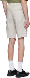 BOSS Beige Drawstring Cargo Shorts