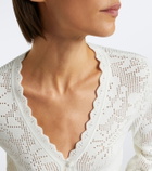 Chloé Pointelle scalloped cotton cardigan