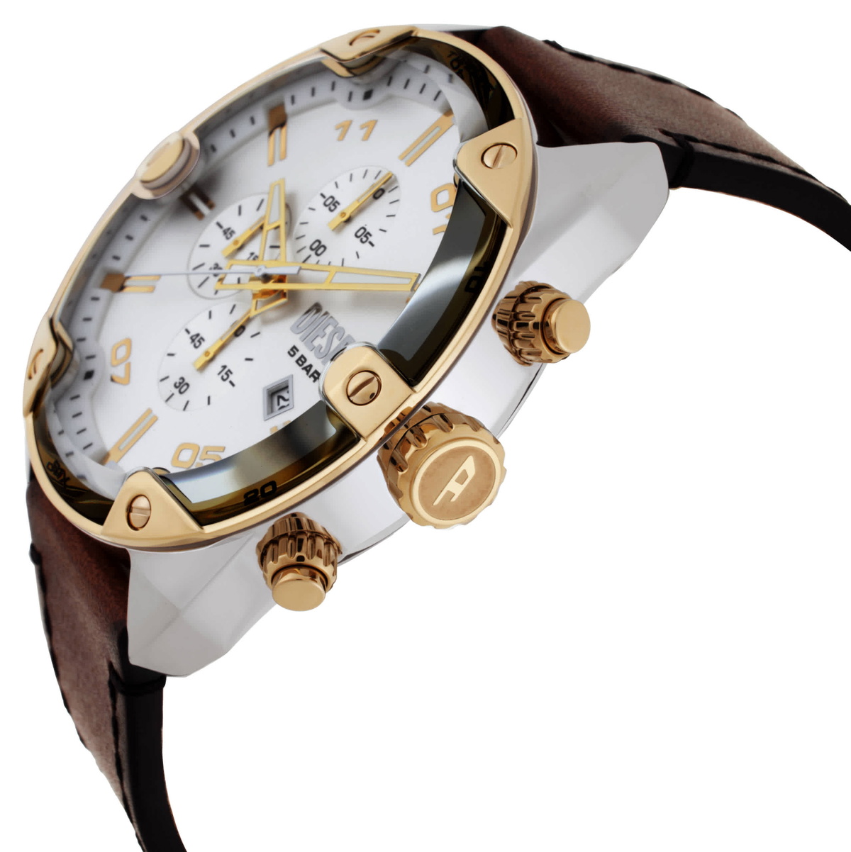Diesel Spiked Chronograph Quartz Silver Dial Mens Watch DZ4665