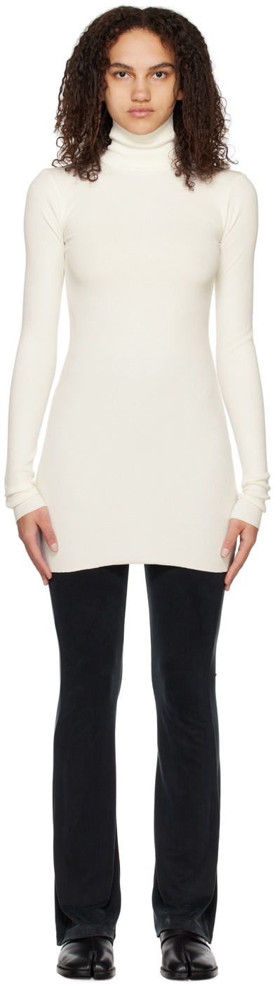 ÉTERNE Off-White Long Sleeve Minidress