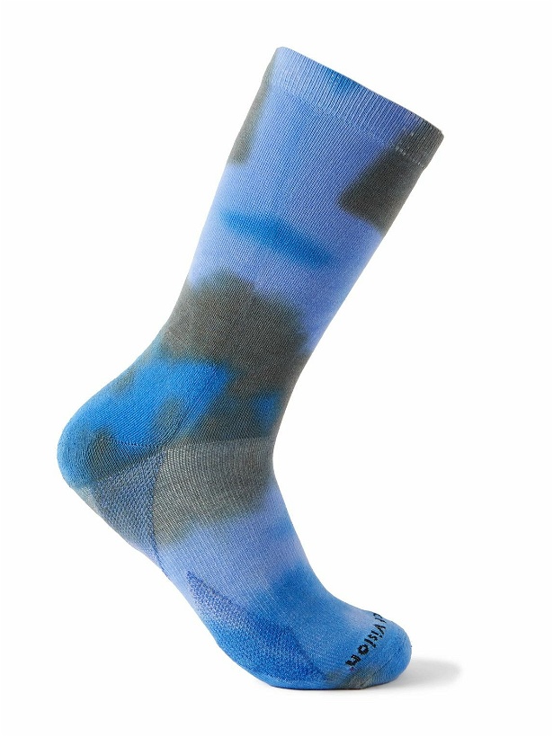 Photo: DISTRICT VISION - Yoshi Tie-Dyed Cotton-Blend Socks - Blue